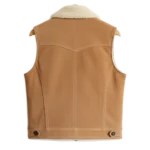 Cowboy Brown Suede Leather Shearling Vest