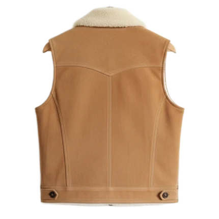 Cowboy Brown Suede Leather Shearling Vest