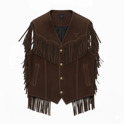 Cowboy Suede Leather Brown Fringe Jacket