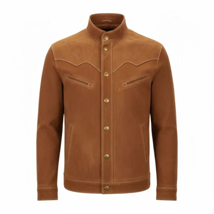 Cowboy Brown Suede Leather Blazer Jacket