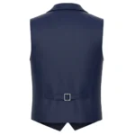 Cowboy Blue Faux Leather Double-Breasted Vest