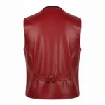 Cowboy Western Faux Leather Red Vest