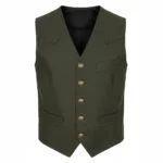 Cowboy Style Green Cotton Vest