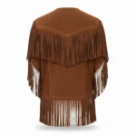 Cowboy Style Suede Brown Fringe Vest