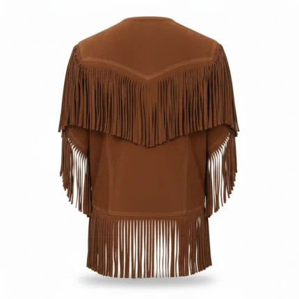 Cowboy Style Suede Brown Fringe Vest