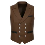 Outlaw Elite Brown Double-Breasted Western Vest
