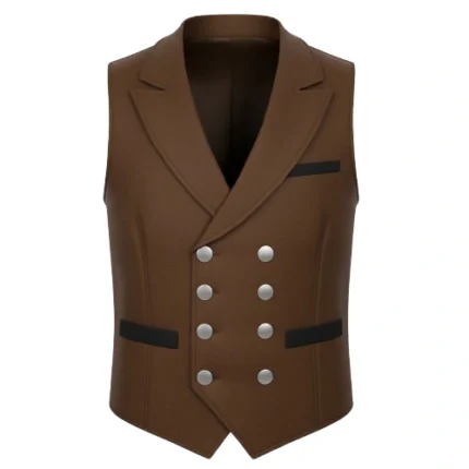 Outlaw Elite Brown Double-Breasted Western Vest