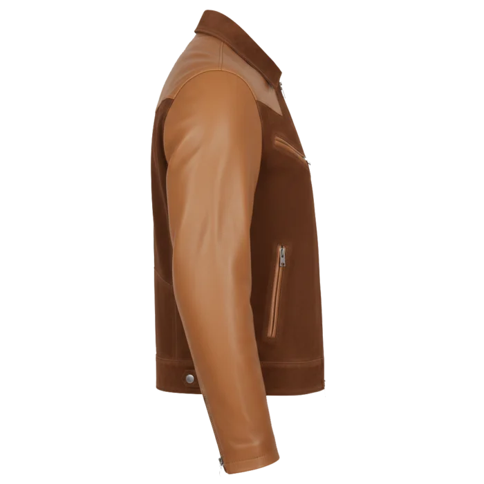 Brown & Tan Suede Leather Western Jacket
