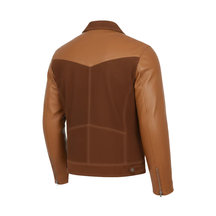 Brown & Tan Suede Leather Western Jacket