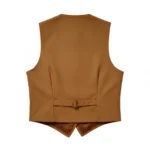 Rancher Style Brown Cotton Cowboy Vest