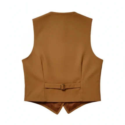Rancher Style Brown Cotton Cowboy Vest