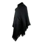 Cowboy Wool Black Hooded Poncho