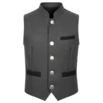 Traditional Western Grey Wool Cowboy Vest