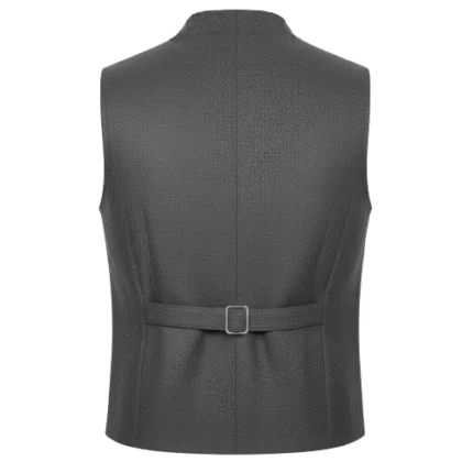 Traditional Western Grey Wool Cowboy Vest
