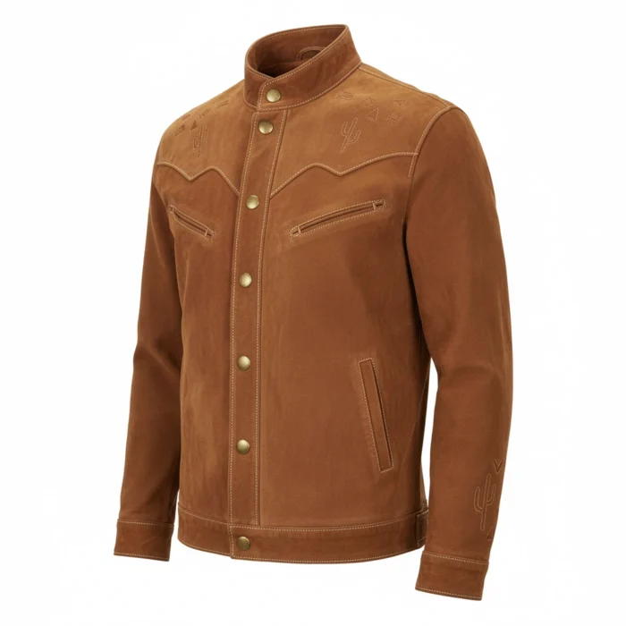Cowboy Brown Suede Leather Blazer Jacket