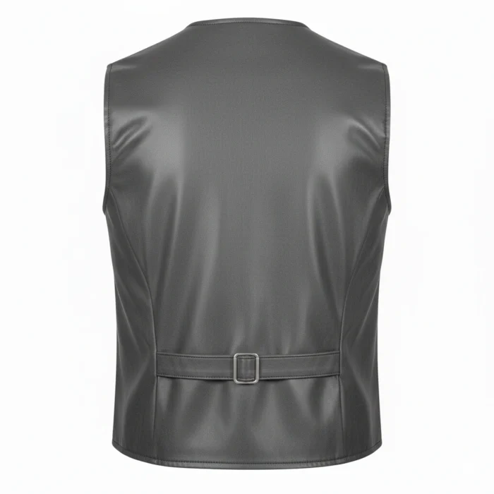Authentic Cowboy Grey Leather Utility Vest