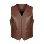 Brown Leather Cowboy Rodeo Vest