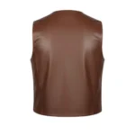 Brown Leather Cowboy Rodeo Vest