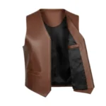 Brown Leather Cowboy Rodeo Vest