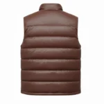 Western Cowboy Brown Leather Puffer Vest