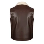 Dark Brown Cowboy Shearling Collar Vest