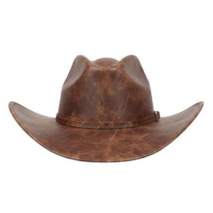 Open Road Distressed Brown Leather Hat
