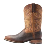 Traditional Square Toe Tan Leather Cowboy Boots