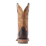 Traditional Square Toe Tan Leather Cowboy Boots