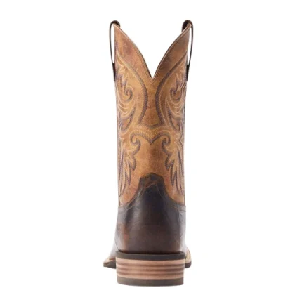 Traditional Square Toe Tan Leather Cowboy Boots