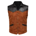 Two-Tone Western Suede & Leather Vest