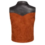 Two-Tone Western Suede & Leather Vest