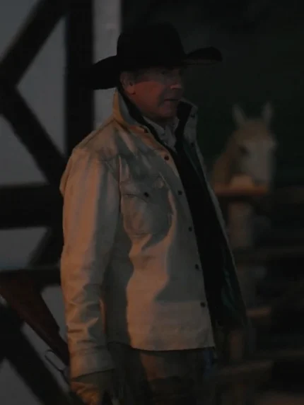 Yellowstone S05 John Dutton White Cotton Jacket