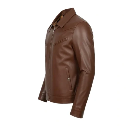 Classic Brown Real Leather Cowboy Jacket