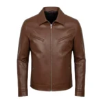 Classic Brown Real Leather Cowboy Jacket