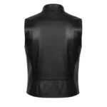 Genuine Black Leather Frontier Cowboy Vest