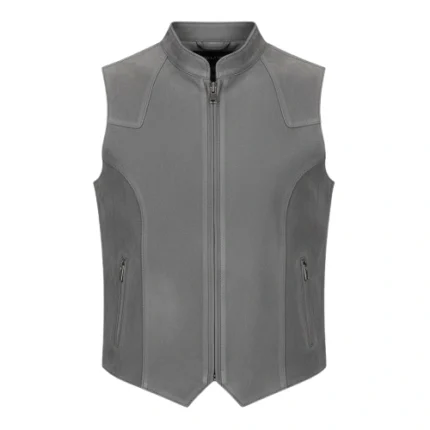 Western Cowboy Grey Suede Leather Vest