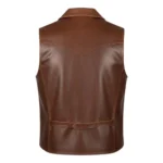 Cowhide Leather Brown Cowboy Vest