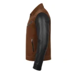 Western Brown Suede & Black Leather Jacket