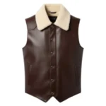 Cowboy Brown Leather Shearling Vest