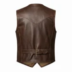 Classic Brown Rancher Cowhide Leather Vest