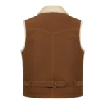 Suede Leather Cowboy Brown Shearling Vest