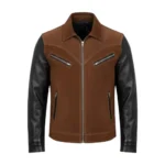 Western Brown Suede & Black Leather Jacket
