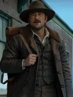 1923 Brandon Sklenar Cowboy Brown Leather Coat
