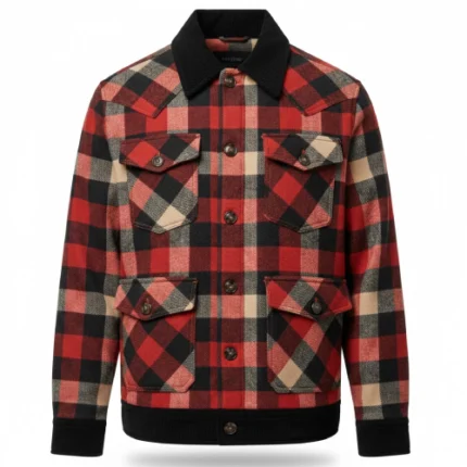 Western Red Plaid Rancher Flannel Jacket