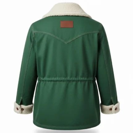 Cowboy Canvas Shawl Collar Green Jacket