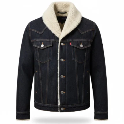 Cowboy Denim Shawl Collar Blue Jacket