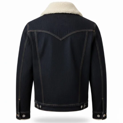 Cowboy Denim Shawl Collar Blue Jacket