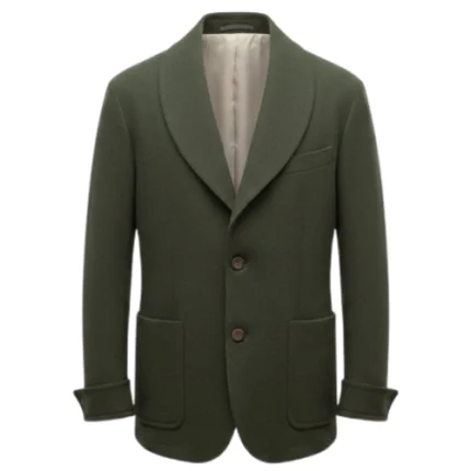 Cowboy Green Wool Shawl Collar Jacket