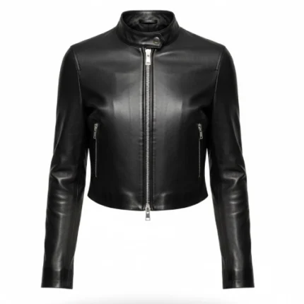 Cowgirl Black Cropped Leather Jacket