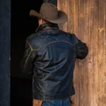 Jesse James Black Leather Cowboy Jacket